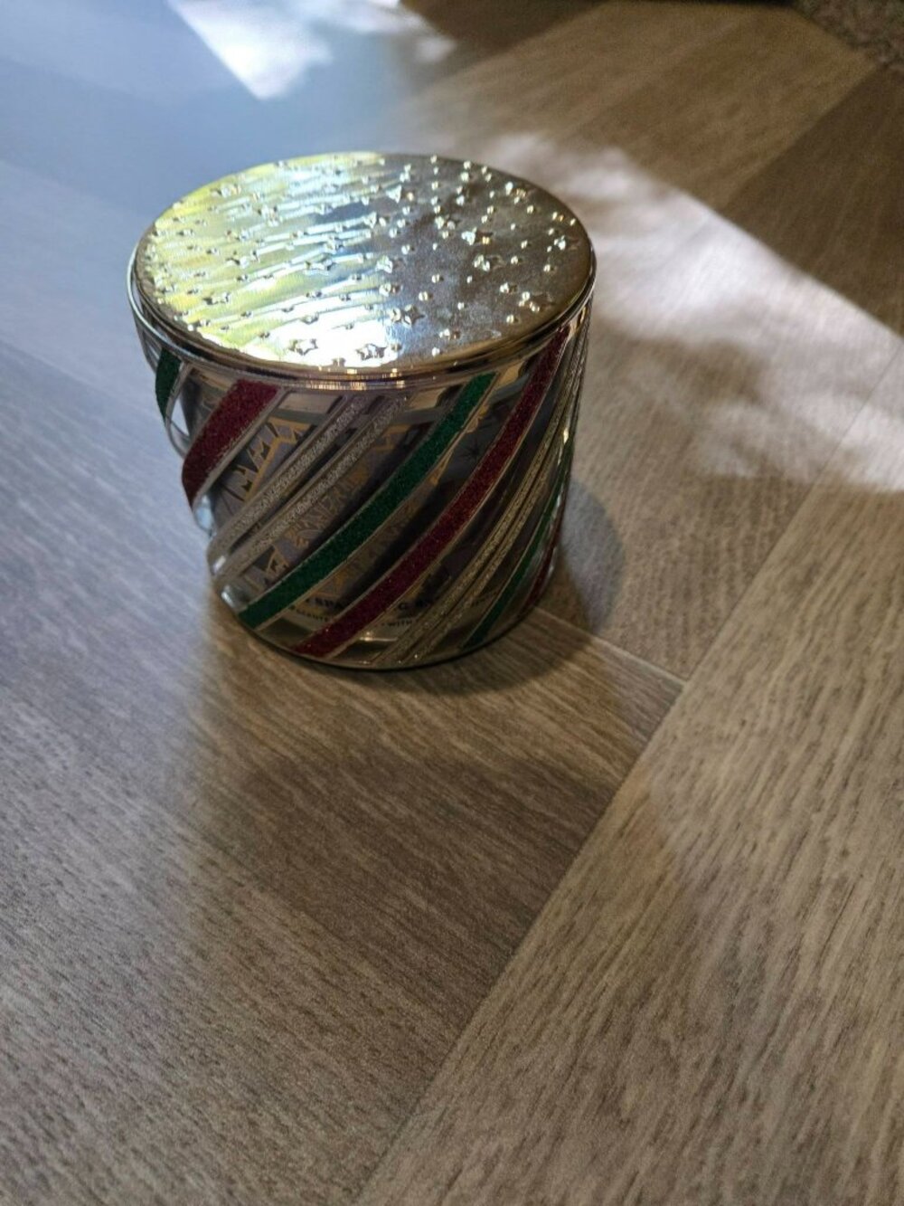 Bath and body sparkle stripes candle holder